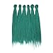 WIGER Straight Dreadlock Extensions Double Ended Hip-Hop Soft Locs Crochet Hair for Women Green DE Dreads Extensions Handmade Reggae Hair Hippie Synthetic Braiding Hair (Full Set 50 Strands, Green)