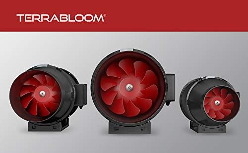 TerraBloom 8 Inch (200 mm) Inline Fan - 735 CFM Exhaust Duct Fan, Built-In Speed Controller, ETL Listed, Pre-Wired 6 FT Grounded Cord - For Use In Grow Tents With Carbon Filters, Fixtures, Attics