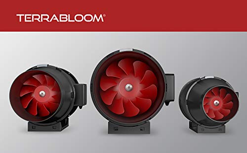 Terrabloom 6 Inch (150Mm) Inline Fan - 395 Cfm Exhaust Duct Fan, Built-In Speed Controller, Etl Listed, Pre-Wired 6 Ft Grounded Cord - For Use In Grow Tents With Carbon Filters, Fixtures, Attics #TOP5