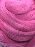 Bubble Gum Pink Wool Top Roving Fiber Spinning, Felting Crafts USA (8oz)