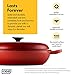 Klee 3.8 Quart Red Casserole Dish with Lid - Enameled Porcelain Coated Cast Iron Cookware Used as Braising Pan, Baking Pan, Saucepan, Frying Pan, and More - 3.8 Quart Capacity, 12 Inches