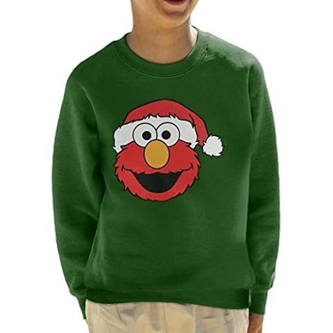 Sesame Street Elmo Christmas Hat Kid's Sweatshirt Bottle Green Cover