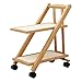 Fenteer Rolling Utility Table Cart with Lockable Wheels 2 Tier Multifunctional Shelf Bedside Table for Home Office Bathroom