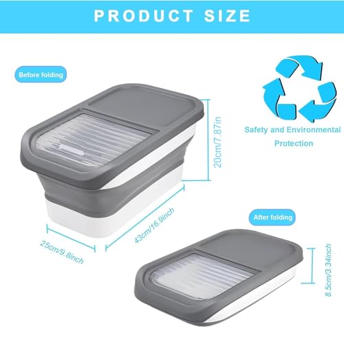 Contenedor de comida para perros plegable con sellado hermético para suministros 3