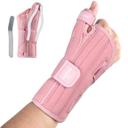NuCamper Attelle de Pouce Réglable et Poignet, Attelles de Doigt Compression, Respirante Orthèses de Doigt pour Tendinite Arthrite Entorse et Canal Carpien Rhizarthrose Fracture, Main Gauche et Droite