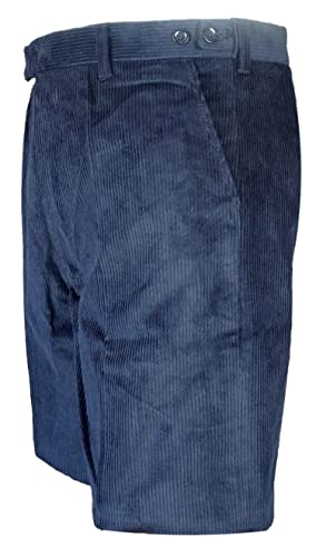 Pantalon court velours bleu marine braguette boutons confort 38W
