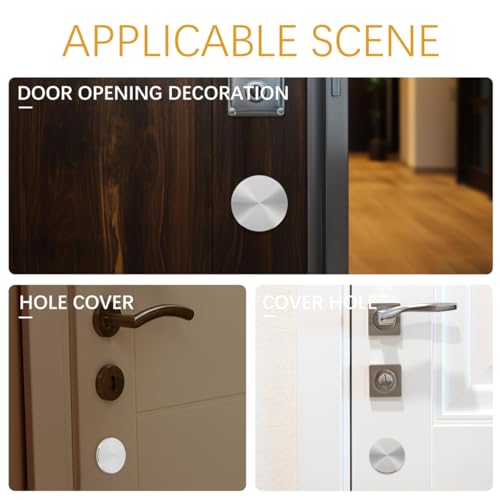 KALLORY Door Hole Cover Plate 4.72X1.96 Inch Stainless Steel Deadbolt Hole Sealer Front Door Lock Plate Decorative Filler Easy Installation by KALLORY - Image 6