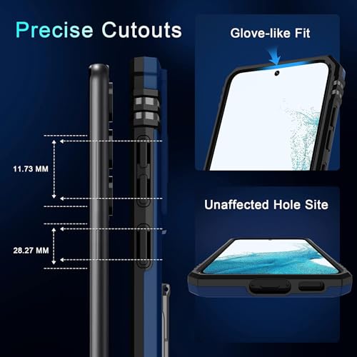 Image of ShieldTech Back Cover Case Compatible for Samsung Galaxy S23 Plus 5G with Slide Camera Cover & Rotated Ring Kickstand | Military Grade Mobile Phone Cover Case for Samsung Galaxy S23 Plus 5G (Blue)