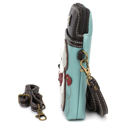 Image of CHALA Dog Collection Cell Phone Crossbody Purse-Women PU Leather /Canvas Multicolor Handbag with Adjustable Strap
