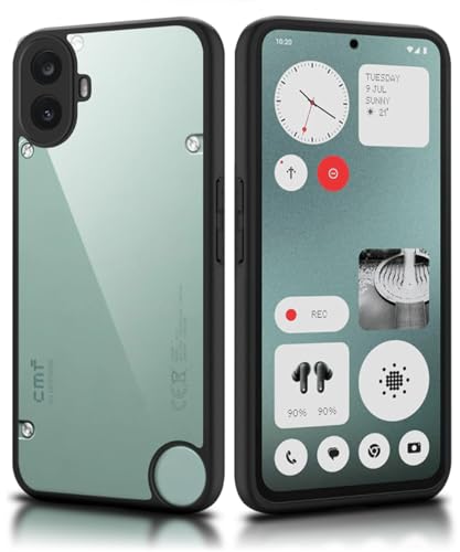 Image of WOW IMAGINE Shockproof Hybrid Back Cover for Nothing CMF Phone 1 | Hard Slim fit Back Case | PC & TPU | Clear Transparent Case - Black