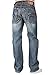 Level 7 Men's Relaxed Bootcut Denim Distressed Jeans with Zipper Pocket Size 38X32