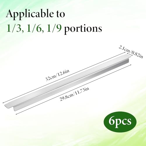 6 Pcs 12 Inch Stainless Steel Adaptor Bar, Long Food Service Divider, Metal Table Adapter Bar for Hotel Catering Restaurant Kitchen Commercial Food Service Accessories