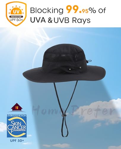 Image of Home Prefer UPF 50+ Men's Sun Hat Wide Brim Bucket Hat UV Protection Hat for Mens Womens Beach Safari Gardening Golf Fishing