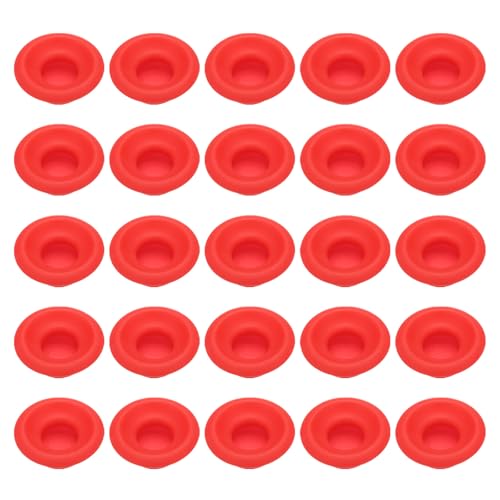 sourcing map 25 Pcs Silicone Rubber Gaskets Washer, High Pressure Leak-proof Beer Bottle Gasket Seals Top Washers for Swing Flip Beer Soda Bottle, Red