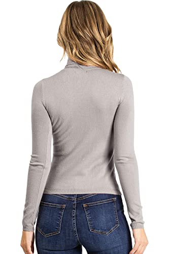 Image of Ambiance Apparel Women's Ribbed Long Sleeve Turtleneck Top