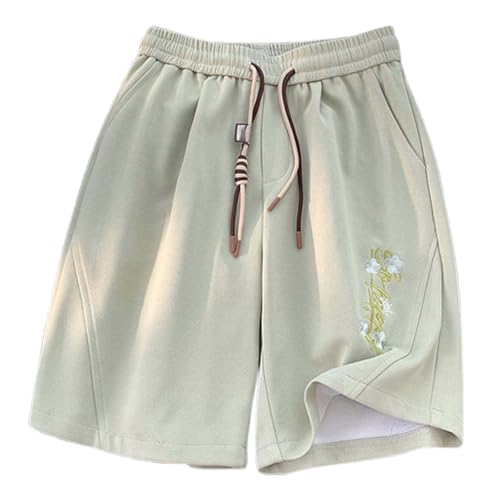 SUPTTING Pantalones cortos blancos para hombre, elegantes pantalones casuales, pantalones cortos de verano ligeros, cómodos pantalones deportivos, pantalones cortos transpirables, modernos pantalones