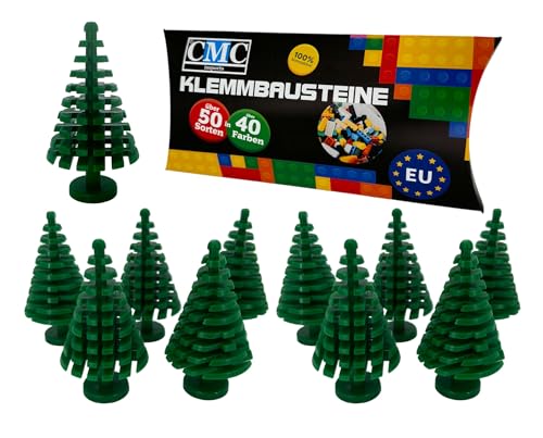 10 bloques de abeto grandes de 4 x 4 x 6 cm, para plantas, árboles de abeto, bloques de pinza, varios colores a elegir, bloques de construcción forestales, coníferas (180 – verde)