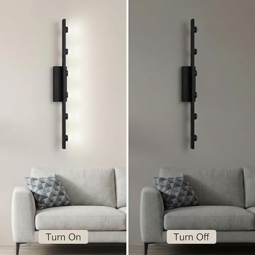 Image of Modern Mirror Light with 7 LED Heads | 3 Color LED Wall Light for Bathroom & Living Room | Metal Wall Mount Vanity Light Fixture for Home Decoration | Indoor Use Only