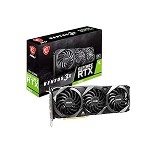 MSI Gaming GeForce RTX 3060 12GB 15 Gbps GDRR6 Boost Clock: 1807 MHz 192-Bit HDMI/DP PCIe 4 Torx Triple Fan Ampere OC Graphics Card (RTX 3060 Ventus 3X 12G OC)