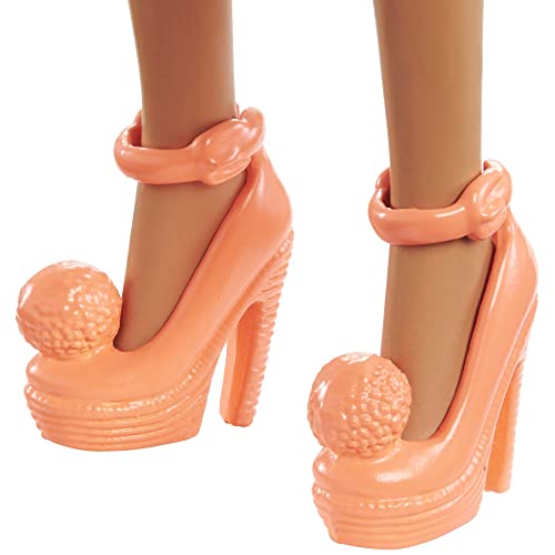 Muñeca Barbie Fashionistas #200 con cabello castaño y accesorios miniatura 4