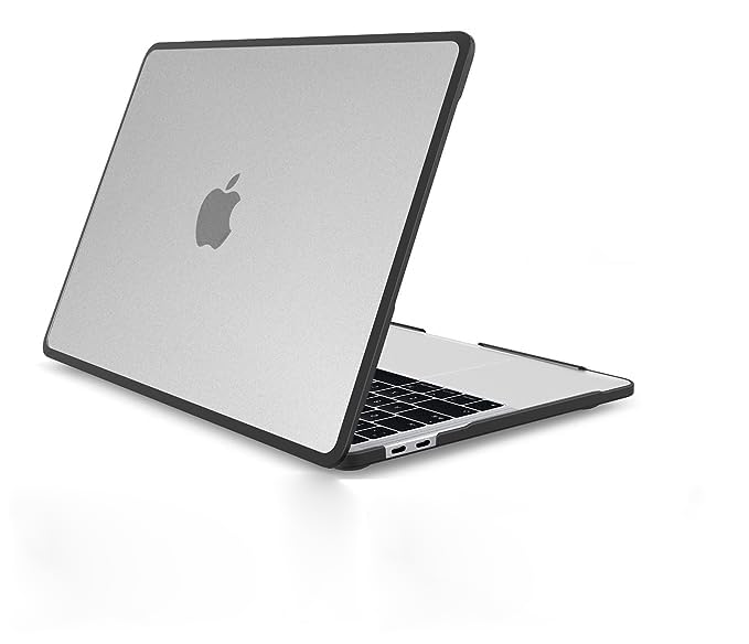 Tobo Hard Shell Protective Cover Compatible with Mac-Bok Air 13 Inch Touch ID (Model M1 A2337 / A1932 / A2179, Release 2021-2018) Anti-Fingerprint Case, Matte Clear-Black TD-1310CC-image-6