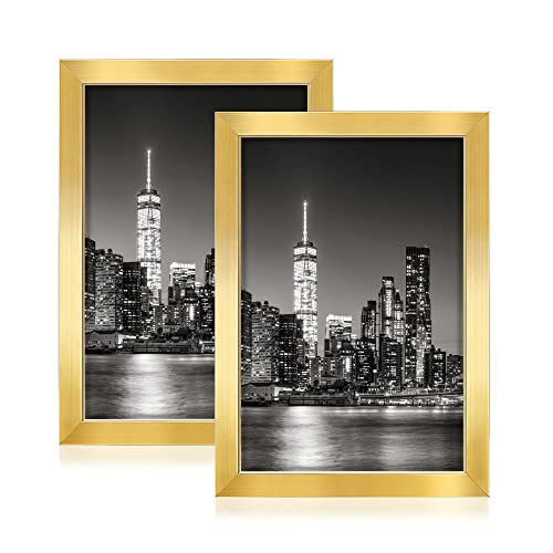 Annecy 4X6 Picture Frame Gold（2 Pack）, 4 X 6 Picture Frame For Wall Or Desktop Decoration, Classic Black Minimalist Style Suitable For Decorating Houses, Offices, Hotels #TOP13
