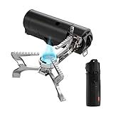 EVOCAMP Campingkocher kompatibel mit Gaskartuschen MSF-1a 227g, Camping Gaskocher faltbar mit Tragetasche, klappbarer Gas Campingkocher, Camping Kocher mit Piezozündung ohne Gaskartuschen