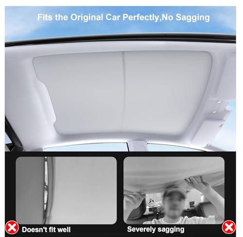 Tesla Model Y Sunshade Roof Never Sag Heat-Insulating, UV-Protective, Nano Ice-Crystal Coatings Interior Accessories for Tesla Model Y 2025-2026 — view 3