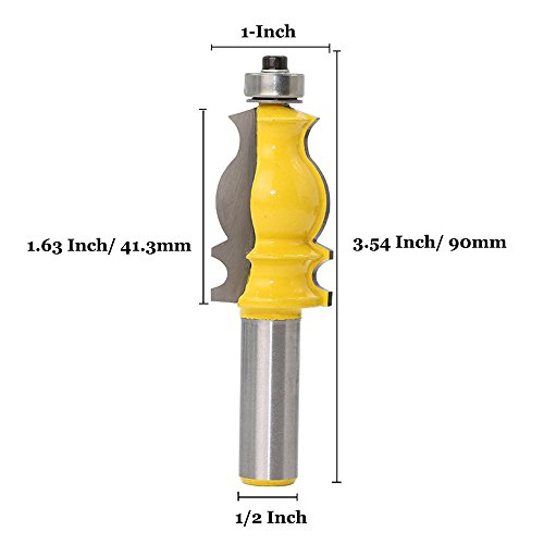 Yakamoz 1/2-Inch Shank Architectural Molding Router Bit Woodworking Shape Cutter Tool