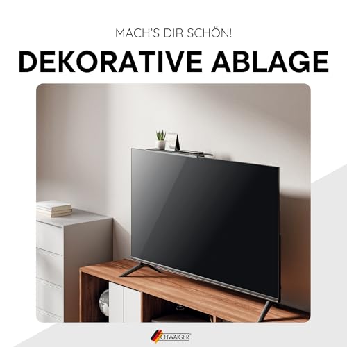 SCHWAIGER 661804 TV-Regal Monitorständer Bildschirmregal Multimedia-Ablage TV-Topper Halterung Fernseher Lautsprecher-Halter Recieverhalterung 18 Zoll