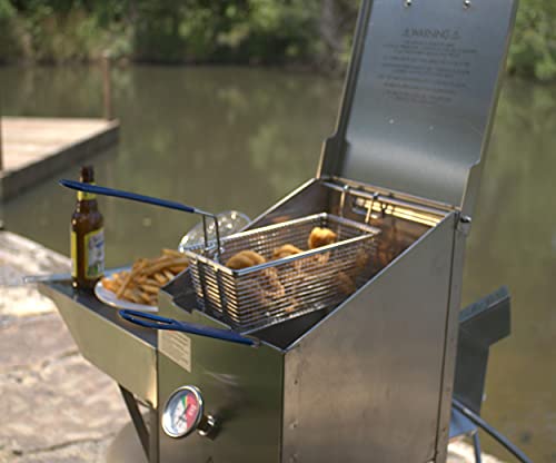 image for Bayou Classic 700-704 - 4-gal Stainless Bayou Fryer with Cart, Silver,