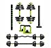 20KG 40KG SETs Adjustable Dumbbell and Barbell Set, 6-in-1 Home Gym Equipment with Kettlebell and Push-Up Handles, Olympic Standard Weight Training Kit (20, Kilograms)