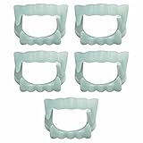 34 FR ALLY-MAGIC Y5YGJY Lot de 5 dents de vampire en plastique avec crocs lumineux pour Halloween, loup-garou zombie