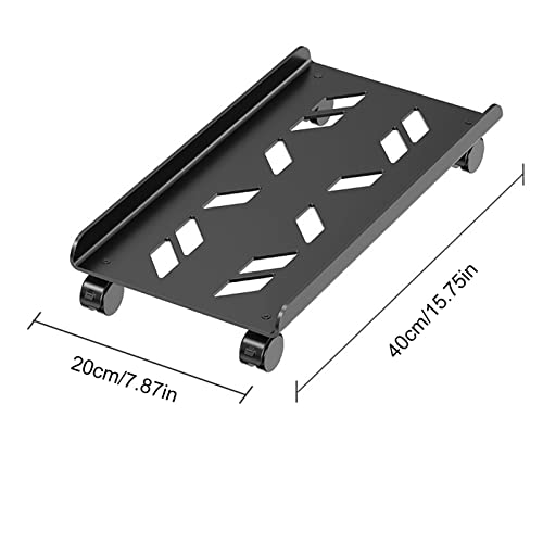 Soporte para CPU de torre PC con base móvil y 4 ruedas giratorias, carrito soporte para escritorio compatible con la mayoría de computadoras miniatura 2