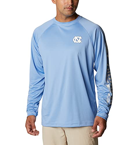 Columbia Ncaa North Carolina Tar Heels Men's Terminal Tackle Long Sleeve Shirt, Large, Nc - White Cap/White #TOP13