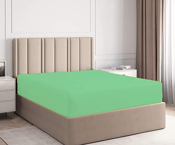 British Home Bedding, Plain Polycotton Percale Fitted Bed Sheets - Image 2