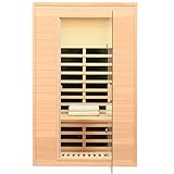 LTCCDSS 2 Person Infrared Sauna, Hemlock Wooden Far Infrared Sauna for Home, 1500W Low EMF Heaters with Bluetooth Speakers, LED Reading Lamp Indoor Infrared Saunas