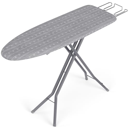 SONGMICS Ironing Board, Foldable Iron Board, Height Adjustable up to 35 Inches, with 4 Layered Cover and Pad, Iron Rest, Hook, Steel X-Legs, for Home, Laundry Room, Dorm, Dove Gray ULLB001G01 by SONGMICS - Image 2