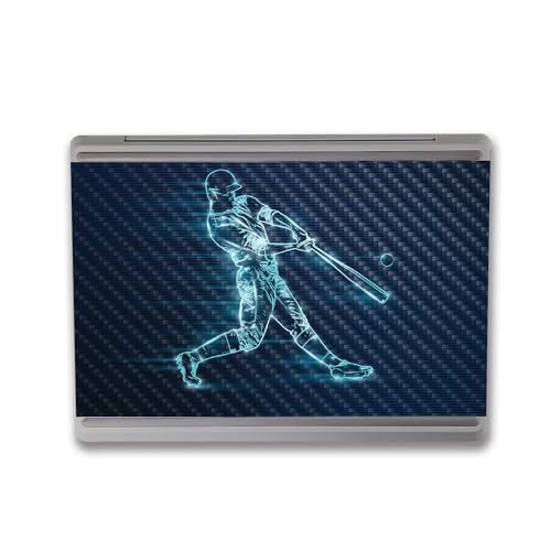 Image of MightySkins Carbon Fiber Skin Compatible with Microsoft Surface Laptop Go 3 (2023) Full Wrap Kit - Glow Baseball | Protective, Durable Textured Carbon Fiber Finish | Made in The USA