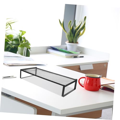 Support d'ordinateur en fer massif noir pour moniteur et bureau design - 7