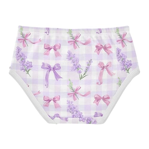Wusikd Lavender Girls' Underwear Cotton Ribbon Bows Girls Briefs Soft Toddler Underwear 2T2