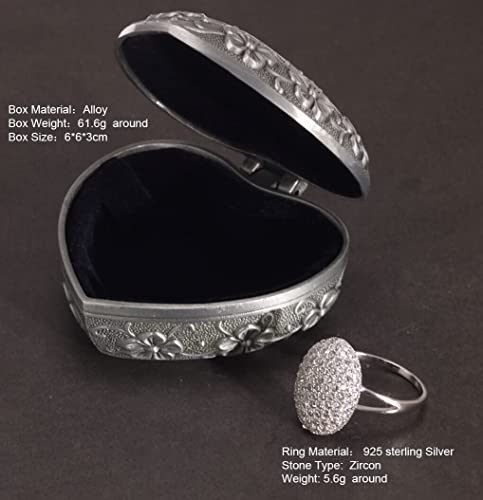 Genuine Silver Twilight Bella Swan Wedding Ring, 925 Sterling Silver, Women's Ring Micro Pavé Zircon Ring with a Jewelry Heart Box, Breaking Dawn Bella Swan engagement ring (9)4