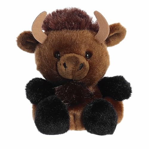 Aurora Adorable Palm Pals Billy Bison Stuffed Animal - Fun Collectible Plush for Kids and Adult Collectors - Perfect for Decorating Rooms and Birthday Gifts - Brown 4 Inches