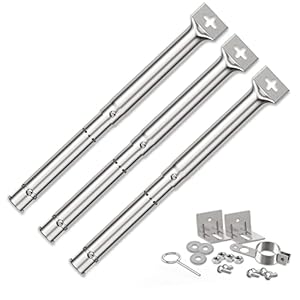 Brûleur Universel 30,8 à 44,9 cm pour FirePlus,Char-Broil,Brûleur réglable Pièces de Rechange,Barbecue au gaz Universel Brûleurs de Tube réglables pour,Cosmo Grill et Autres modèles de Grils (3PC)