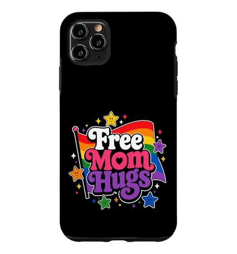 Free Mom Hugs LGBTQIA+ Ally Pride Month�B �X�}�z�P�[�X iPhone 11 Pro Max �p