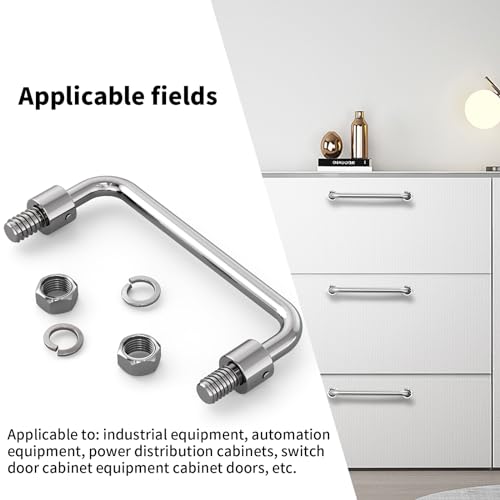 Image of 304 Stainless Steel Folding Pull Handle, U-Shape Folding Metal Cabinet Handles Toolbox Handle,Hole Distance: 3.5Inch Center to Center