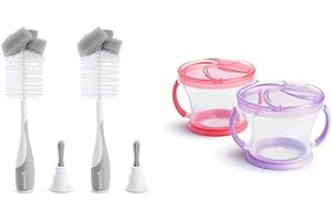Munchkin Sponge Bottle Brush and Snack Catcher Bundle