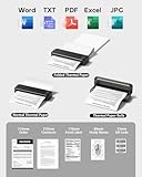 TATTMUSE Portable Thermal Printer A4 Inkless Wireless Bluetooth Compatible with iOS & Android, Small Travel Mobile Receipt Printer with 4 Rolls of Thermal Paper & 1 Carry Bag - Black - Image 6