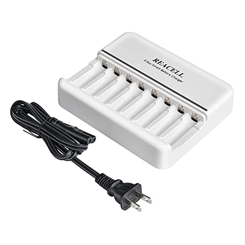 Reacell Aa Aaa Battery Charger, 8 Bays Individual Ac Charger For Ni-Mh Ni-Cd Aa Aaa Rechargeable Battery (Support Mixed Charging) #TOP7