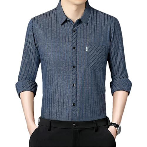 Chemise homme coton lin rayures contre la chaleur de mi-saison